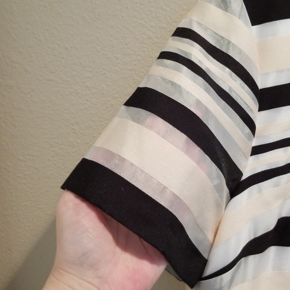 Vince Camuto Organza Striped Shift Dress, Sz 14 - Picture 5 of 8